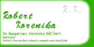 robert korenika business card